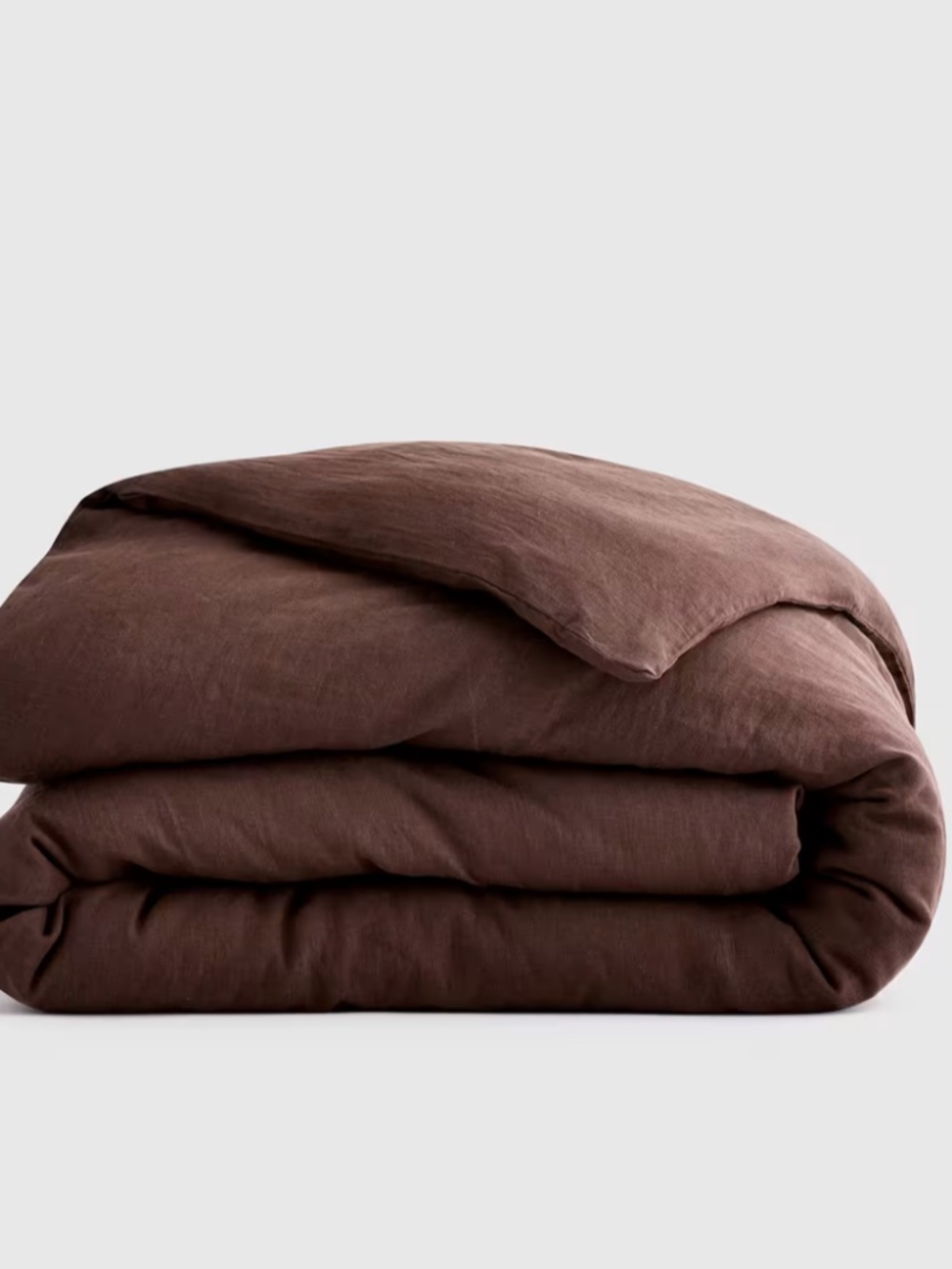 European Linen Duvet Cover King CA King Espresso Brown